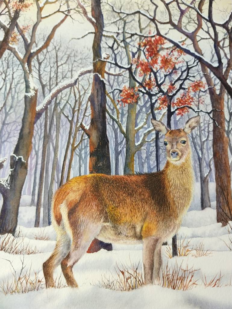 Original Realism Animal Painting by SANJUKTA ACHARYA