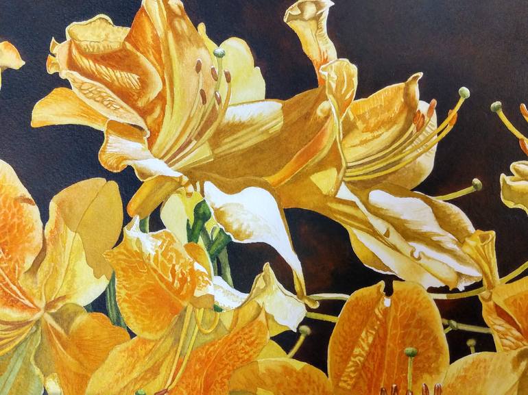 Original Floral Painting by SANJUKTA ACHARYA