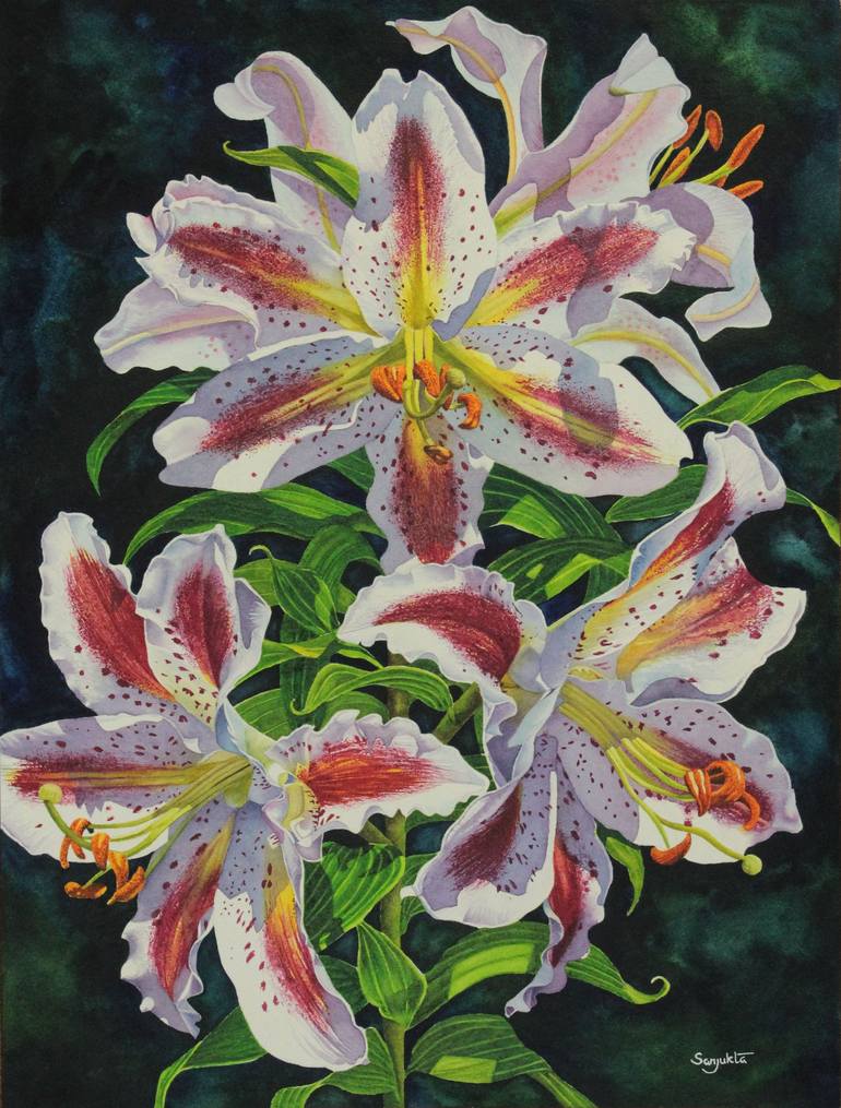 Lily Painting by SANJUKTA ACHARYA | Saatchi Art