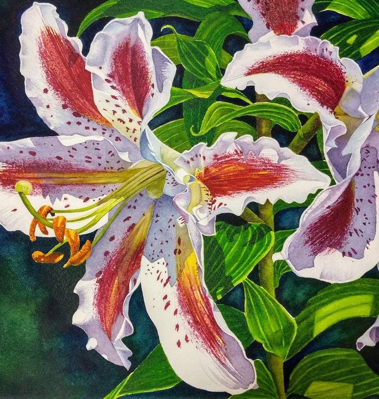 Original Realism Floral Painting by SANJUKTA ACHARYA