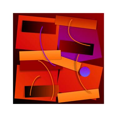Original Abstract Expressionism Geometric Mixed Media by Marcello Mancuso