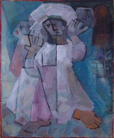 Print of Cubism People Paintings by Vita Fomenko