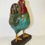 Cooper the Rooster measures 16 in T x 9in W x 8 in D.

He was created over a wire/cardboard armature using a special paper mache clay, lovingly hand painted with quality acrylic paints protected with a matte enamel finish. 

A great addition to your chicken collection :-)