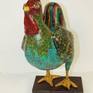 Cooper the Rooster measures 16 in T x 9in W x 8 in D.

He was created over a wire/cardboard armature using a special paper mache clay, lovingly hand painted with quality acrylic paints protected with a matte enamel finish. 

A great addition to your chicken collection :-)