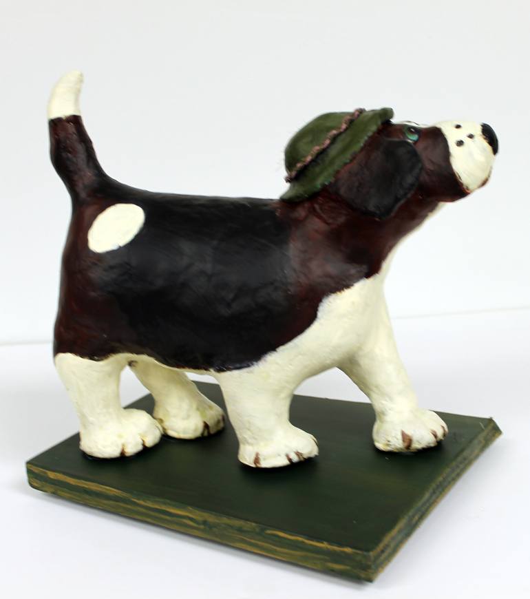 Original Expressionism Dogs Sculpture by Virginia Luttrell