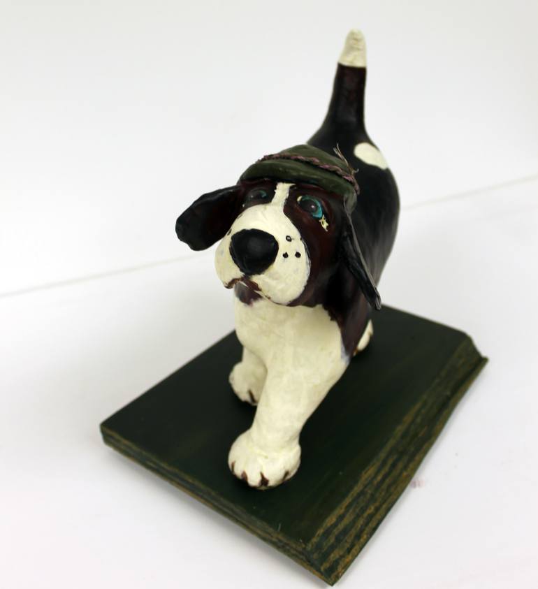 Original Expressionism Dogs Sculpture by Virginia Luttrell