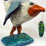 Sam the Seagull has been out catching fish.
This whimsical paper mache clay seagull sculpture measures 9 in T x 10 in W x 5 in D.
He was formed over a wire/cardboard armature covered with a special paper mache clay, lovingly hand painted with acrylic paints protected with a clear matte enamel finish. He has the look and feel of wood.
Great addition to a lake or beach house.
OOAK, signed and dated :-)
