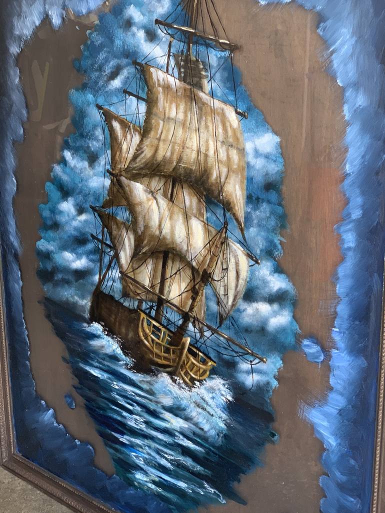 Original Ship Painting by Lisa Largen