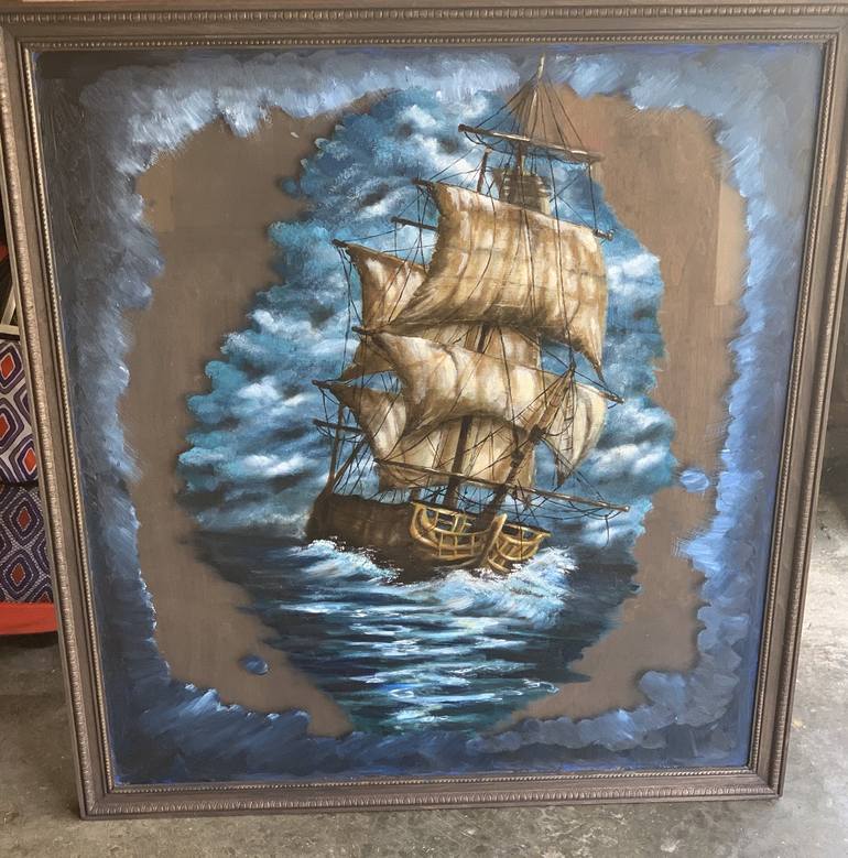 Original Ship Painting by Lisa Largen