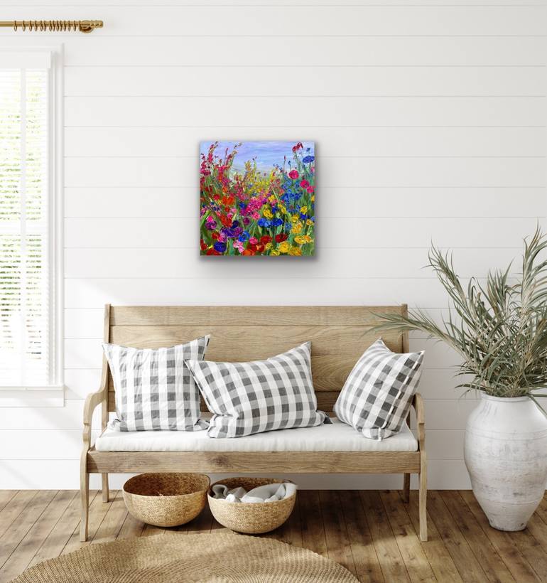 Original Abstract Floral Painting by Maria-Victoria Checa