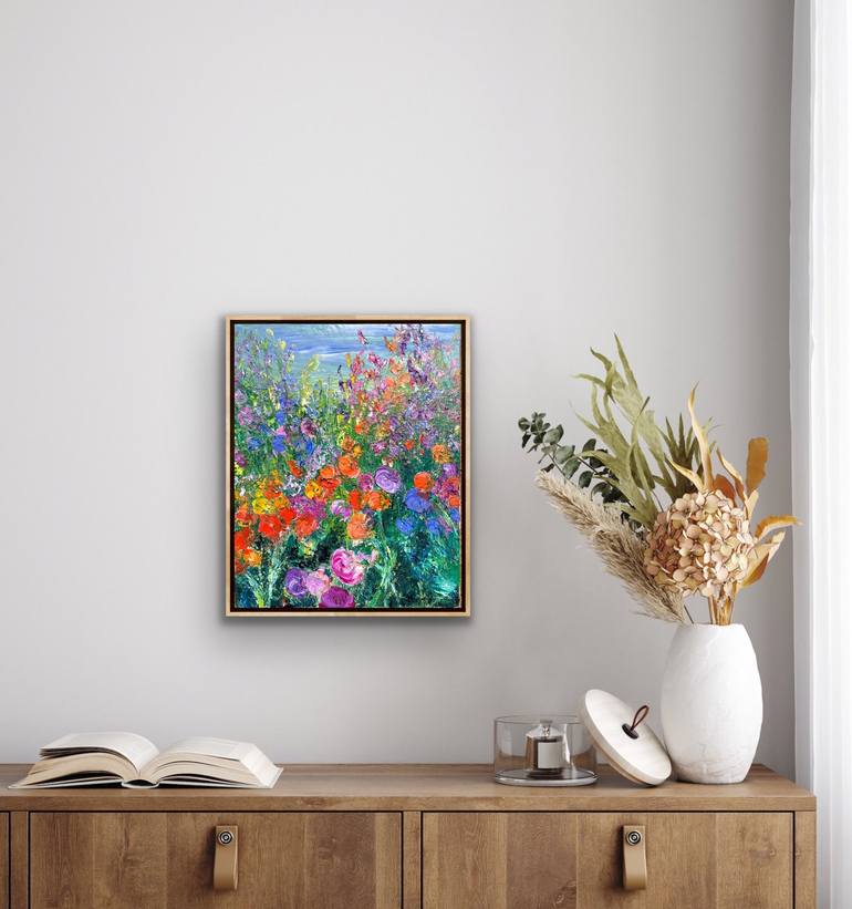 Original Abstract Floral Painting by Maria-Victoria Checa