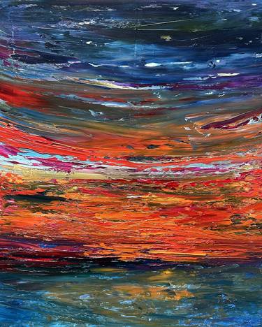 Original Abstract Seascape Painting by Maria-Victoria Checa