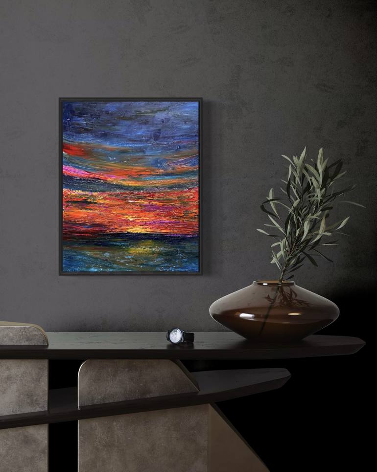 Original Abstract Seascape Painting by Maria-Victoria Checa