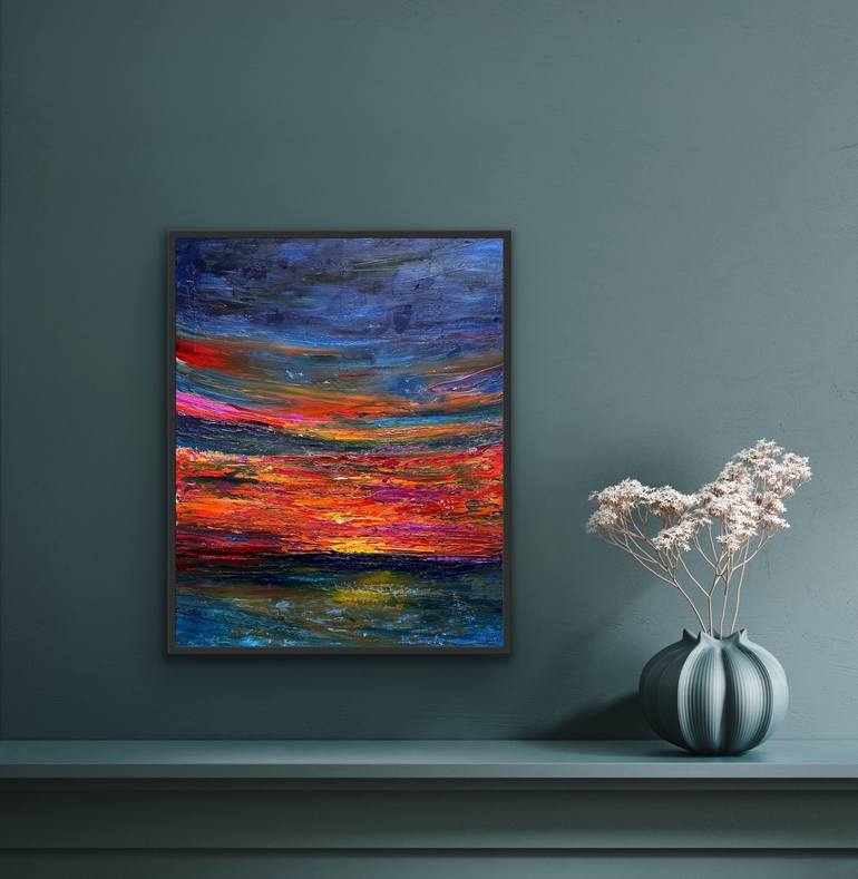 Original Abstract Seascape Painting by Maria-Victoria Checa