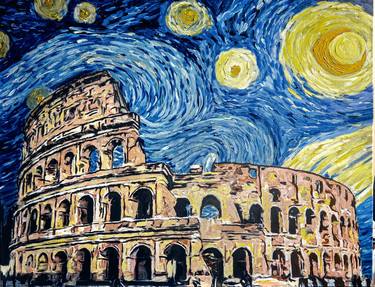 Starry night over the Colosseum thumb