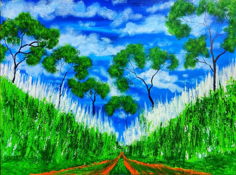 Beautiful Bangladesh The Kans Grass Field Painting By Mahfuzur Rahman beautiful-bangladesh-the-kans-grass-field-painting-by-mahfuzur-rahman