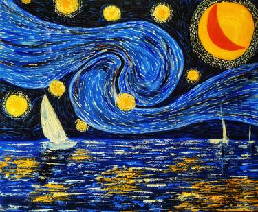 Sailing at Starry Night thumb