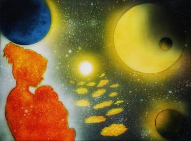 Original Impressionism Outer Space Paintings by Mahfuzur Rahman