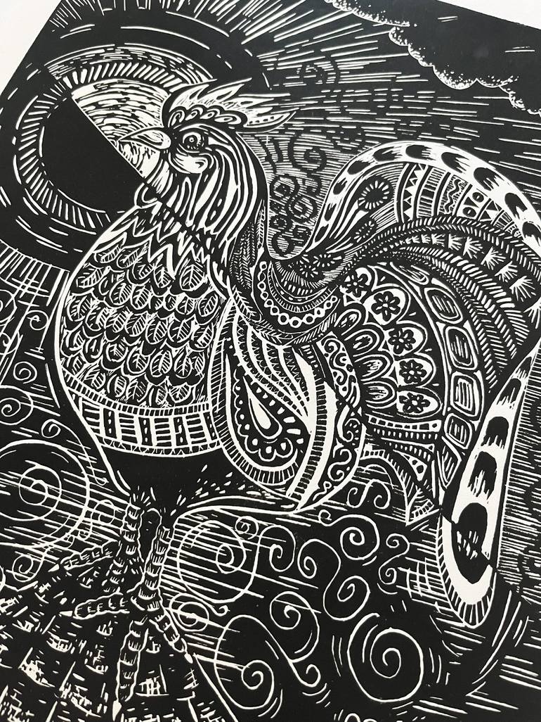 Original Black & White Animal Printmaking by Kostadina Nacheva