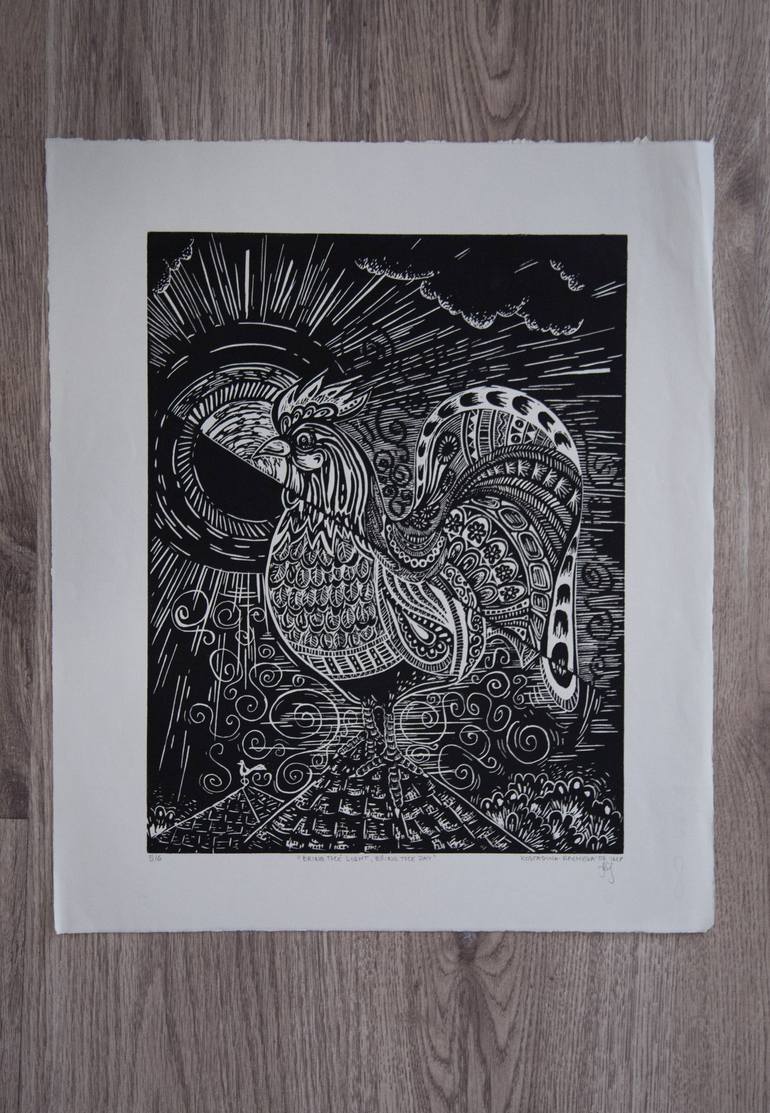 Original Black & White Animal Printmaking by Kostadina Nacheva