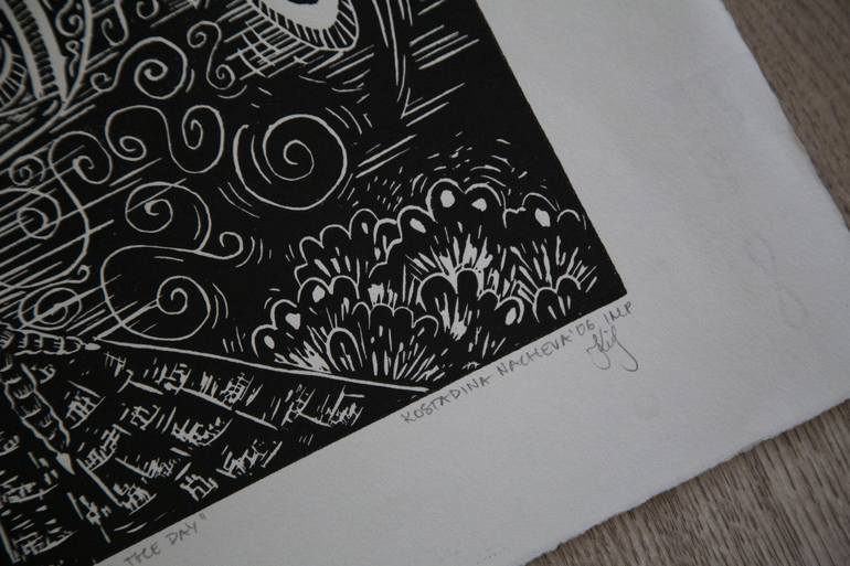 Original Black & White Animal Printmaking by Kostadina Nacheva