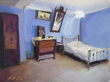 Original Impressionism Interiors Paintings by mariano aguilar maluenda