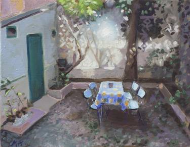 Print of Impressionism Garden Paintings by mariano aguilar maluenda