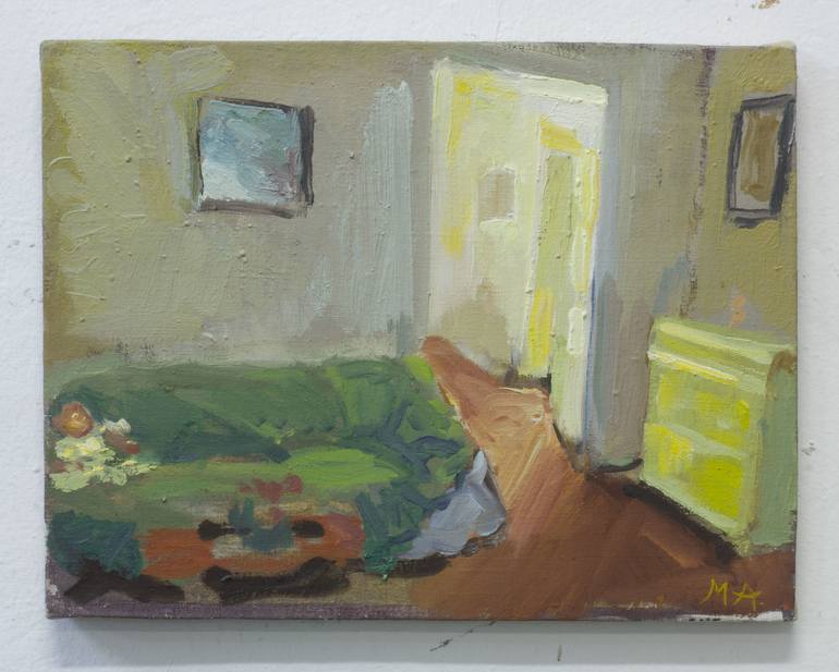 Original Fine Art Interiors Painting by mariano aguilar maluenda