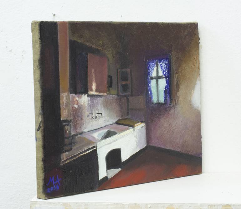 Original Folk Interiors Painting by mariano aguilar maluenda