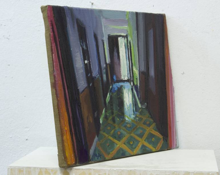 Original Expressionism Interiors Painting by mariano aguilar maluenda