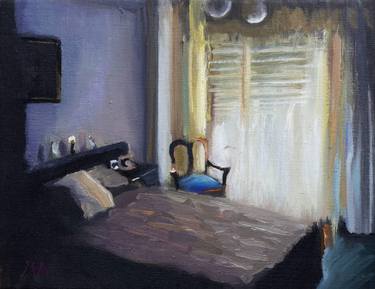 Original Impressionism Interiors Paintings by mariano aguilar maluenda