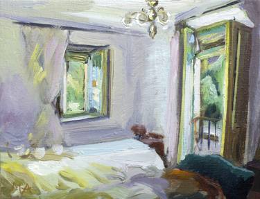 Print of Impressionism Interiors Paintings by mariano aguilar maluenda