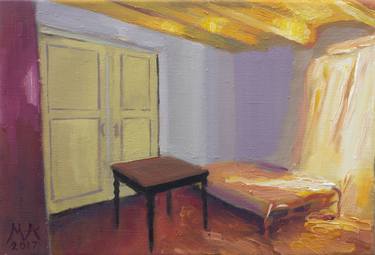 Original Impressionism Interiors Paintings by mariano aguilar maluenda