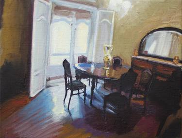 Print of Realism Interiors Paintings by mariano aguilar maluenda