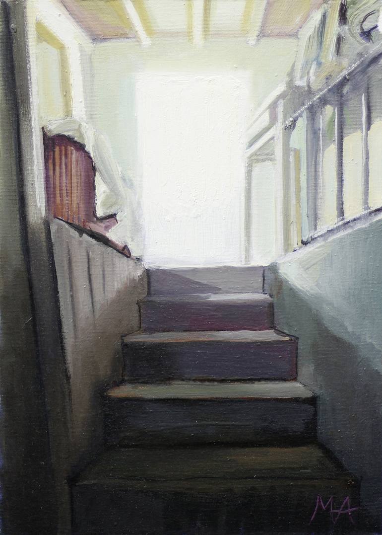 Print of Realism Interiors Paintings by Mariano Aguilar Maluenda