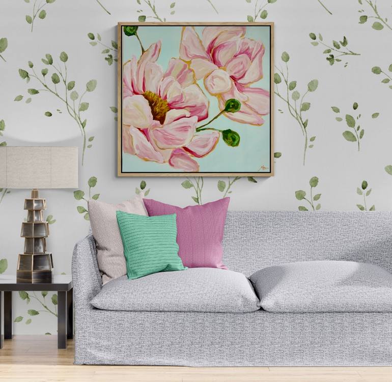 Original Abstract Expressionism Floral Painting by Maggie Deall