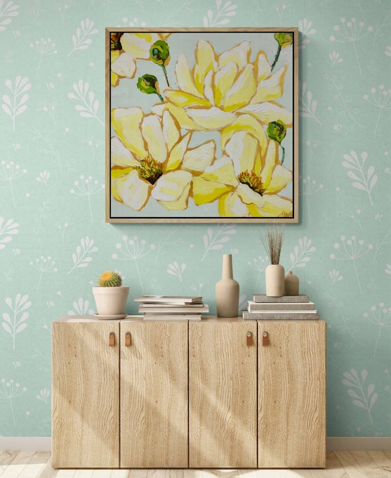 Original Abstract Expressionism Floral Painting by Maggie Deall