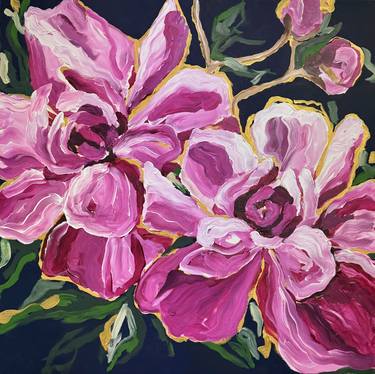 Original Abstract Expressionism Floral Paintings by Maggie Deall