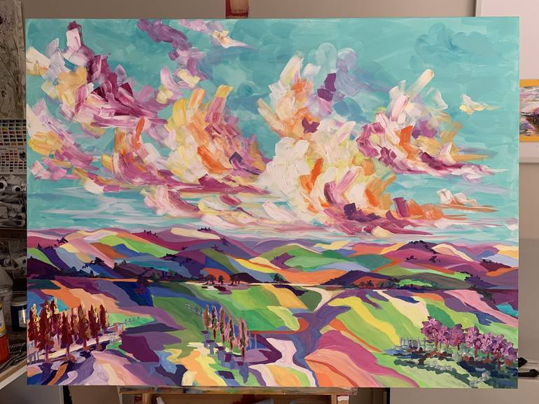 Original Expressionism Landscape Painting by Maggie Deall