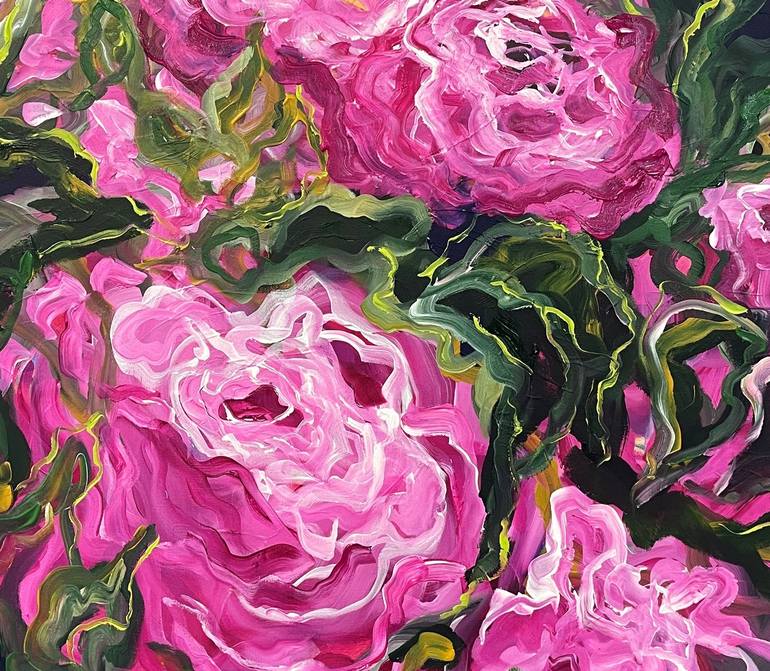 Original Abstract Floral Painting by Maggie Deall