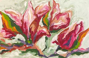 Original Abstract Expressionism Floral Paintings by Maggie Deall