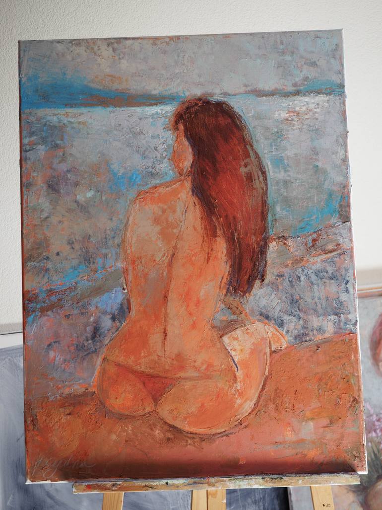 Original Expressionism Nude Painting by Dasha Pogodina