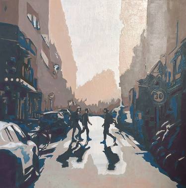 Original Expressionism Cities Paintings by Jan Schusswohl