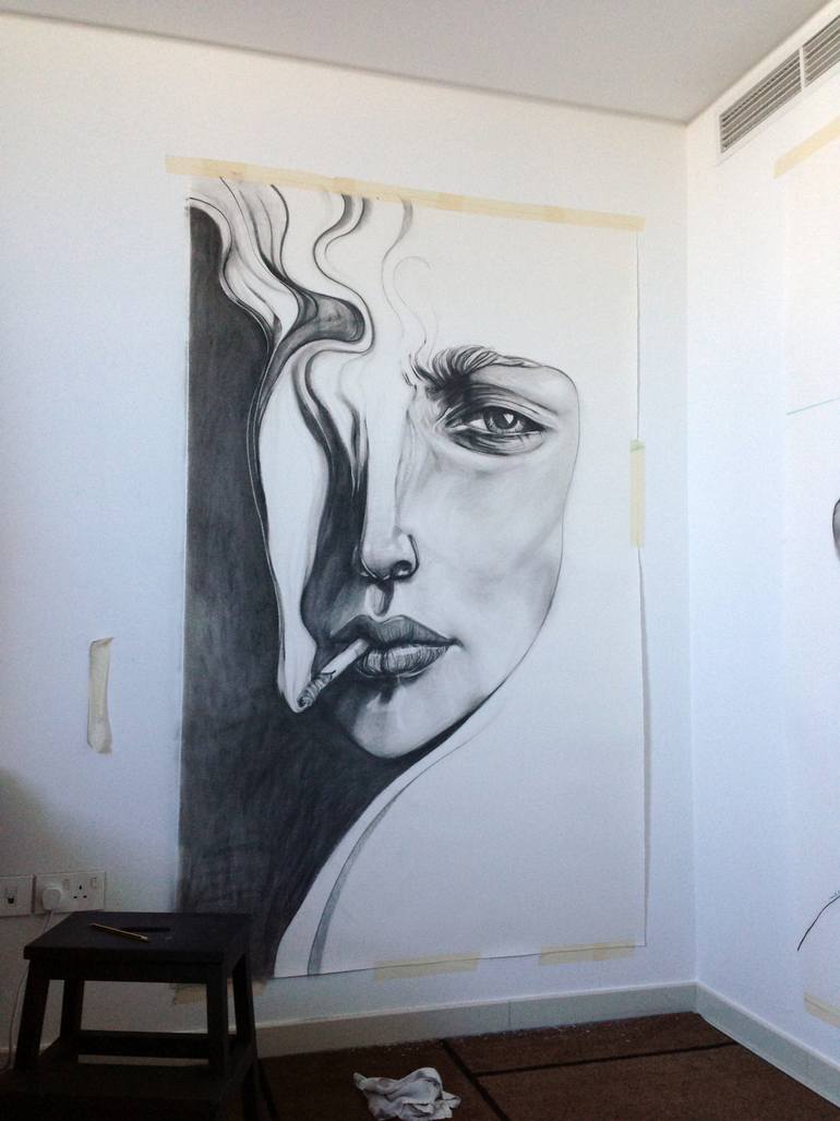 Original Figurative Women Drawing by Lama Khatib Daniel