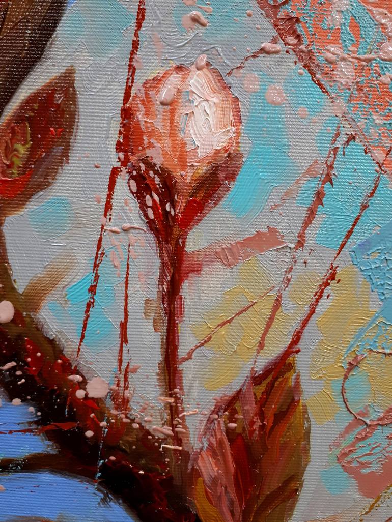 Original Abstract Floral Painting by Serhii Voichenko