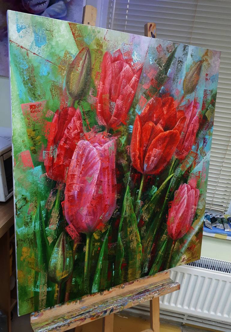 Original Impressionism Floral Painting by Serhii Voichenko