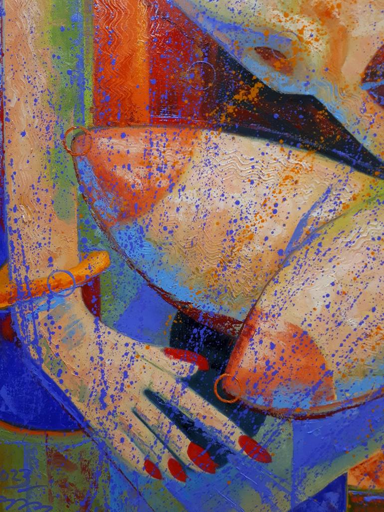 Original Pop Art Nude Painting by Serhii Voichenko