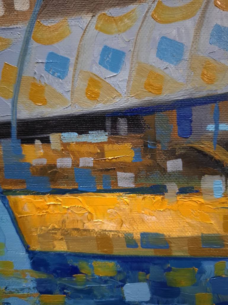 Original Impressionism Boat Painting by Serhii Voichenko