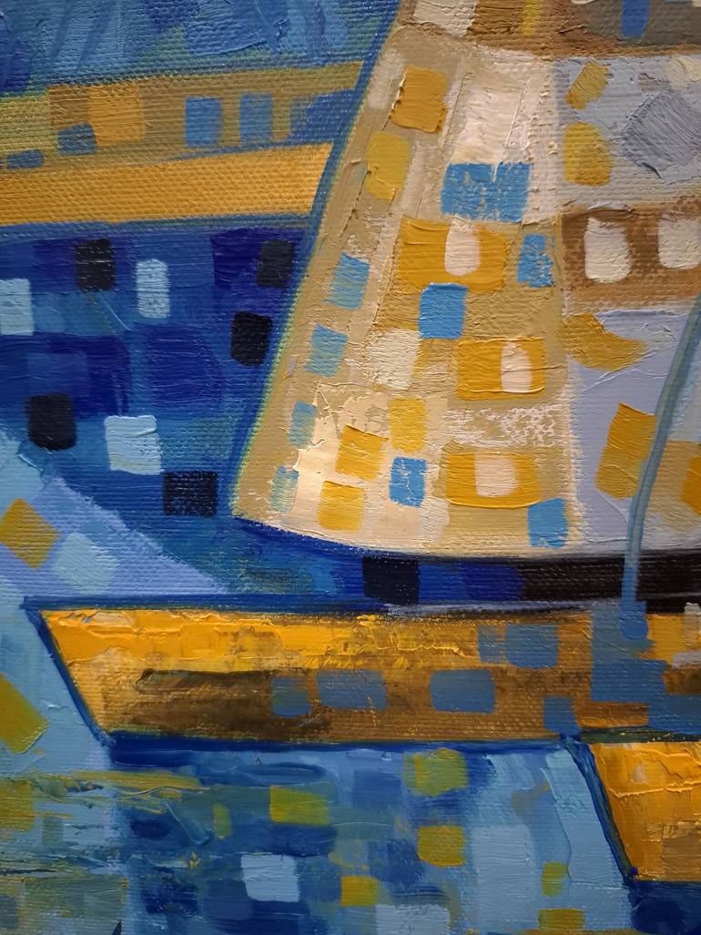 Original Impressionism Boat Painting by Serhii Voichenko