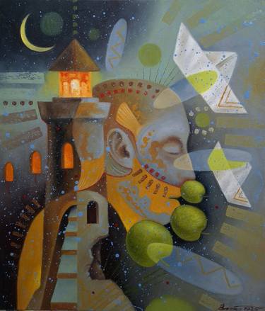 Original Surrealism People Painting by Serhii Voichenko